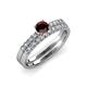4 - Sezen Red Garnet and Diamond Bridal Set Ring 