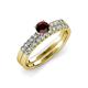 4 - Sezen Red Garnet and Diamond Bridal Set Ring 