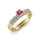 4 - Sezen Rhodolite Garnet and Diamond Bridal Set Ring 