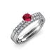 4 - Sezen Ruby and Diamond Bridal Set Ring 
