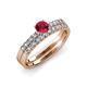 4 - Sezen Ruby and Diamond Bridal Set Ring 