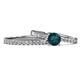 1 - Sezen London Blue Topaz and Diamond Bridal Set Ring 