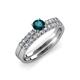 4 - Sezen London Blue Topaz and Diamond Bridal Set Ring 
