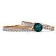 1 - Sezen London Blue Topaz and Diamond Bridal Set Ring 