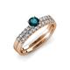 4 - Sezen London Blue Topaz and Diamond Bridal Set Ring 