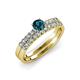 4 - Sezen Blue and White Diamond Bridal Set Ring 