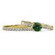 1 - Sezen Diamond and Lab Created Alexandrite Bridal Set Ring 