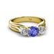 2 - Alyssa 6.40 mm Tanzanite and Diamond Three Stone Ring 