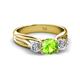 2 - Alyssa 6.40 mm Peridot and Diamond Three Stone Ring 