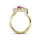 4 - Alyssa Rhodolite Garnet and White Sapphire Three Stone Engagement Ring 