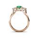 4 - Alyssa Emerald and White Sapphire Three Stone Engagement Ring 