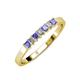 3 - Evia 2.50 mm Princess Cut Tanzanite and Diamond 7 Stone Wedding Band 