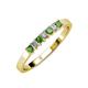 3 - Evia 2.50 mm Princess Cut Green Garnet and Diamond 7 Stone Wedding Band 