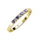 3 - Evia 2.50 mm Princess Cut Iolite and Diamond 7 Stone Wedding Band 