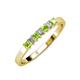 3 - Evia 2.50 mm Princess Cut Peridot and Diamond 7 Stone Wedding Band 