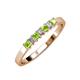 3 - Evia 2.50 mm Princess Cut Peridot and Diamond 7 Stone Wedding Band 