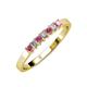 3 - Evia 2.50 mm Princess Cut Rhodolite Garnet and Diamond 7 Stone Wedding Band 