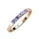 3 - Evia 2.50 mm Princess Cut Tanzanite and Diamond 7 Stone Wedding Band 
