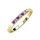 3 - Evia 2.50 mm Princess Cut Amethyst and Diamond 7 Stone Wedding Band 