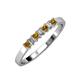 3 - Evia 2.50 mm Princess Cut Citrine and Diamond 7 Stone Wedding Band 