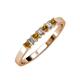 3 - Evia 2.50 mm Princess Cut Citrine and Diamond 7 Stone Wedding Band 