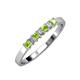 3 - Evia 2.50 mm Princess Cut Peridot and Diamond 7 Stone Wedding Band 