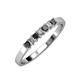 3 - Evia 2.50 mm Princess Cut Black and White Diamond 7 Stone Wedding Band 