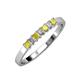 3 - Evia 2.50 mm Princess Cut Yellow Sapphire and Diamond 7 Stone Wedding Band 