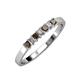 3 - Evia 2.50 mm Princess Cut Smoky Quartz and Diamond 7 Stone Wedding Band 