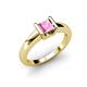 4 - Izna Princess Cut Lab Created Pink Sapphire Solitaire Engagement Ring 