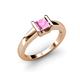 4 - Izna Princess Cut Lab Created Pink Sapphire Solitaire Engagement Ring 