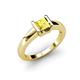 4 - Izna Princess Cut Lab Created Yellow Sapphire Solitaire Engagement Ring 