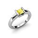 4 - Izna Princess Cut Lab Created Yellow Sapphire Solitaire Engagement Ring 