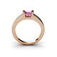 5 - Izna Princess Cut Lab Created Pink Sapphire Solitaire Engagement Ring 