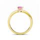 4 - Janina Classic Princess Cut Lab Created Pink Sapphire Solitaire Engagement Ring 
