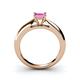 5 - Akila Princess Cut Lab Created Pink Sapphire Solitaire Engagement Ring 