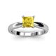 3 - Adsila Lab Created Yellow Sapphire Solitaire Ring 