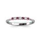 3 - Reina 2.00 mm Rhodolite Garnet and Diamond 7 Stone Wedding Band 