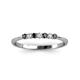 3 - Reina 2.00 mm Black and White Diamond 7 Stone Wedding Band 