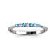 3 - Reina 2.00 mm Blue Topaz and Diamond 7 Stone Wedding Band 
