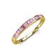 3 - Aqilia 2.00 mm Pink Sapphire and Diamond 13 Stone Wedding Band 