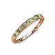 3 - Aqilia 2.00 mm Peridot and Diamond 13 Stone Wedding Band 