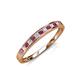 3 - Aqilia 2.00 mm Rhodolite Garnet and Diamond 13 Stone Wedding Band 