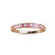 2 - Aqilia 2.00 mm Pink Tourmaline and Lab Grown Diamond Wedding Band 