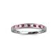 2 - Aqilia 2.00 mm Rhodolite Garnet and Lab Grown Diamond Wedding Band 