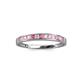 2 - Aqilia 2.00 mm Pink Tourmaline and Lab Grown Diamond Wedding Band 