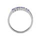 4 - Evia 2.50 mm Princess Cut Tanzanite and Diamond 7 Stone Wedding Band 