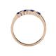 4 - Evia 2.50 mm Princess Cut Blue Sapphire and Diamond 7 Stone Wedding Band 