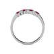 4 - Evia 2.50 mm Princess Cut Ruby and Diamond 7 Stone Wedding Band 