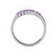 4 - Evia 2.50 mm Princess Cut Amethyst and Diamond 7 Stone Wedding Band 